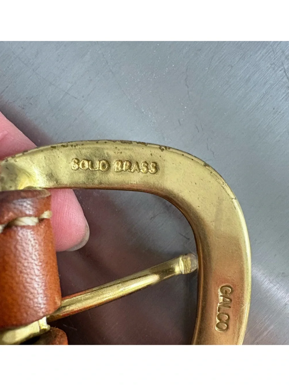 Galco SB5 made in USA thick leather belt real brass buckle 40